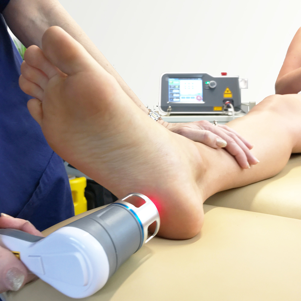 Laser therapy of the heel